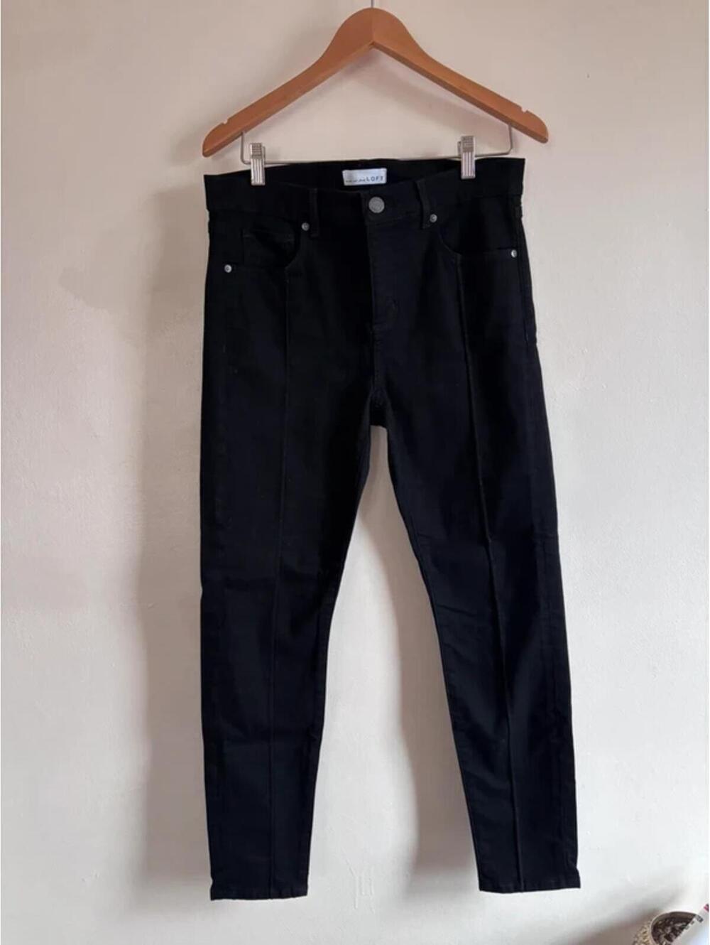LOFT Black Skinny Jeans with‎ Front Leg Seam size 8